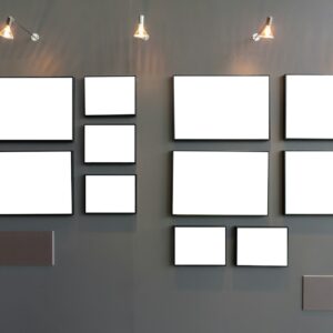 Empty Photo frames gallery on wall