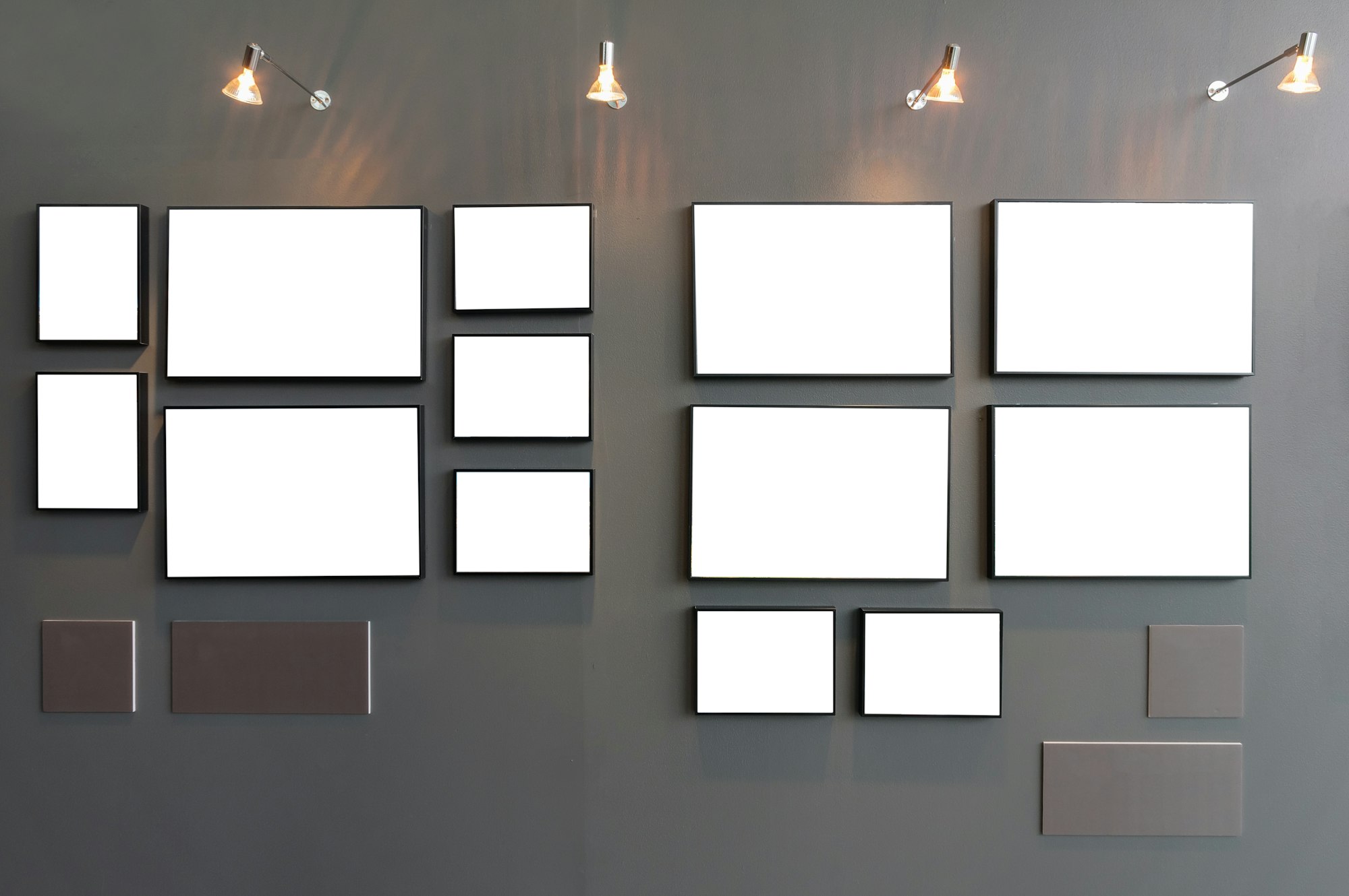 Empty Photo frames gallery on wall